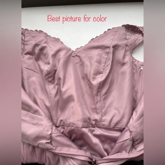 Donated Prom Dress Drive       Bridesmaid Wedding Formal Prom long dress lace - Picture 4 of 14